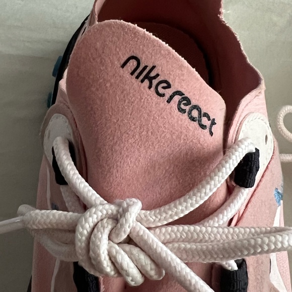 Nike React Element 55 in Coral Stardust/Light Soft Pink/Light Blue/Oil Grey - Picture 6 of 6